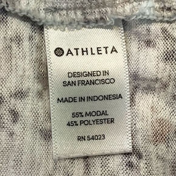 ATHLETA Sleevelesz Breezy Printed Cutout Tank Gray White Women’s Size Medium - Picture 7 of 8